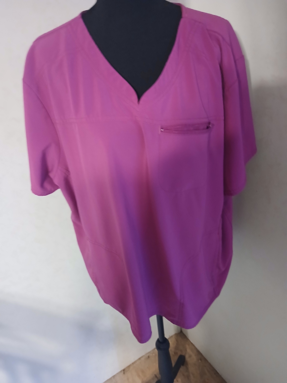 Scrubstar Magenta V-Neck Work Tunic